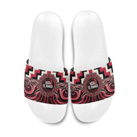 Aotearoa Ngai Te Rangi Slide Sandals Maori Iwi Poutama Puhoro Tattoo LT14 Red - Polynesian Pride
