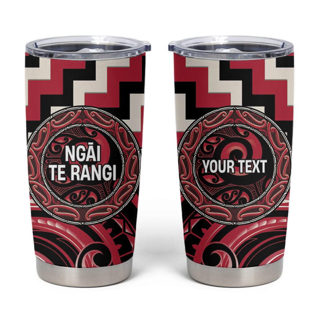 Aotearoa Ngai Te Rangi Personalised Tumbler Cup Maori Iwi Poutama Puhoro Tattoo LT14 Red - Polynesian Pride