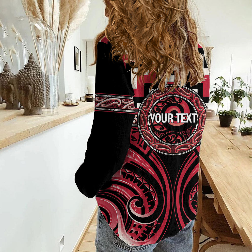 Aotearoa Ngai Te Rangi Personalised Women Casual Shirt Maori Iwi Poutama Puhoro Tattoo LT14 - Polynesian Pride