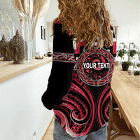 Aotearoa Ngai Te Rangi Personalised Women Casual Shirt Maori Iwi Poutama Puhoro Tattoo LT14 - Polynesian Pride