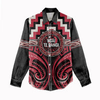 Aotearoa Ngai Te Rangi Personalised Women Casual Shirt Maori Iwi Poutama Puhoro Tattoo LT14 - Polynesian Pride