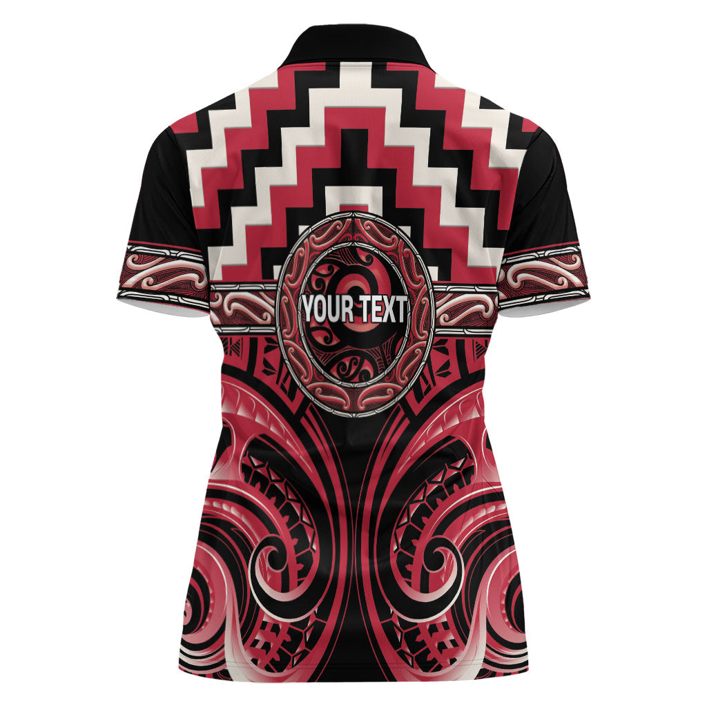 Aotearoa Ngai Te Rangi Personalised Women Polo Shirt Maori Iwi Poutama Puhoro Tattoo LT14 - Polynesian Pride