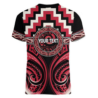 Aotearoa Ngai Te Rangi Personalised Women V-Neck T-Shirt Maori Iwi Poutama Puhoro Tattoo LT14 - Polynesian Pride