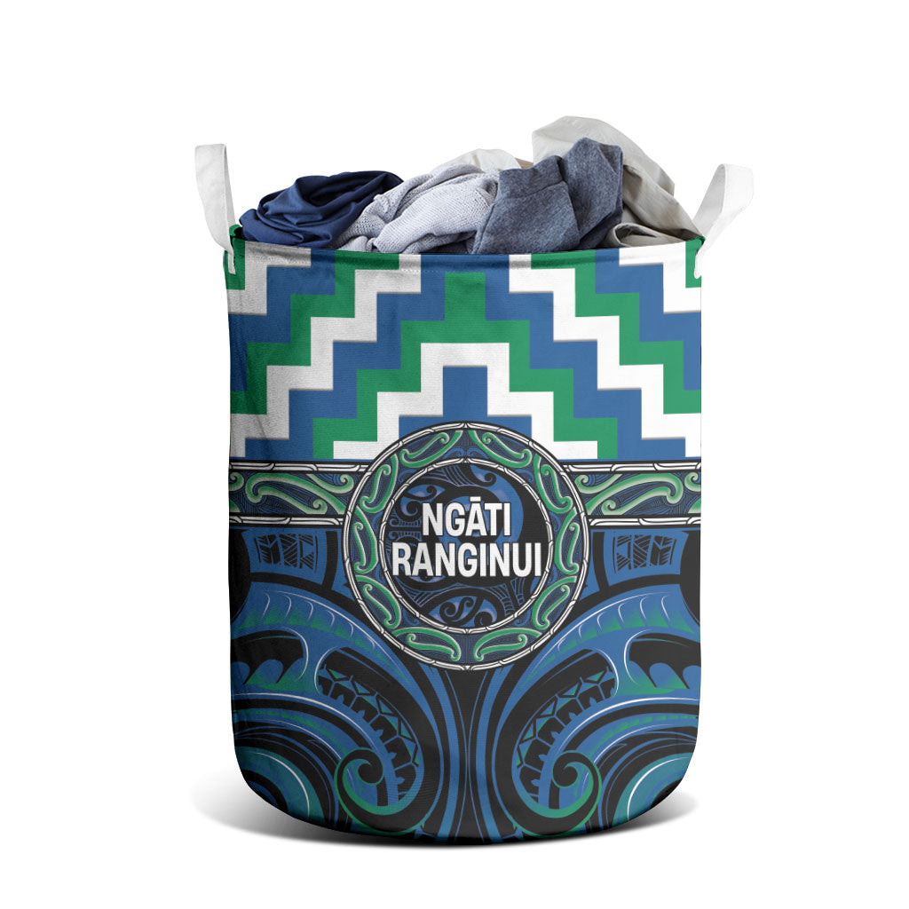 Aotearoa Ngati Ranginui Laundry Basket Maori Iwi Poutama Puhoro Tattoo LT14 - Polynesian Pride