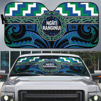 Aotearoa Ngati Ranginui Auto Sun Shade Maori Iwi Poutama Puhoro Tattoo LT14 Green - Polynesian Pride