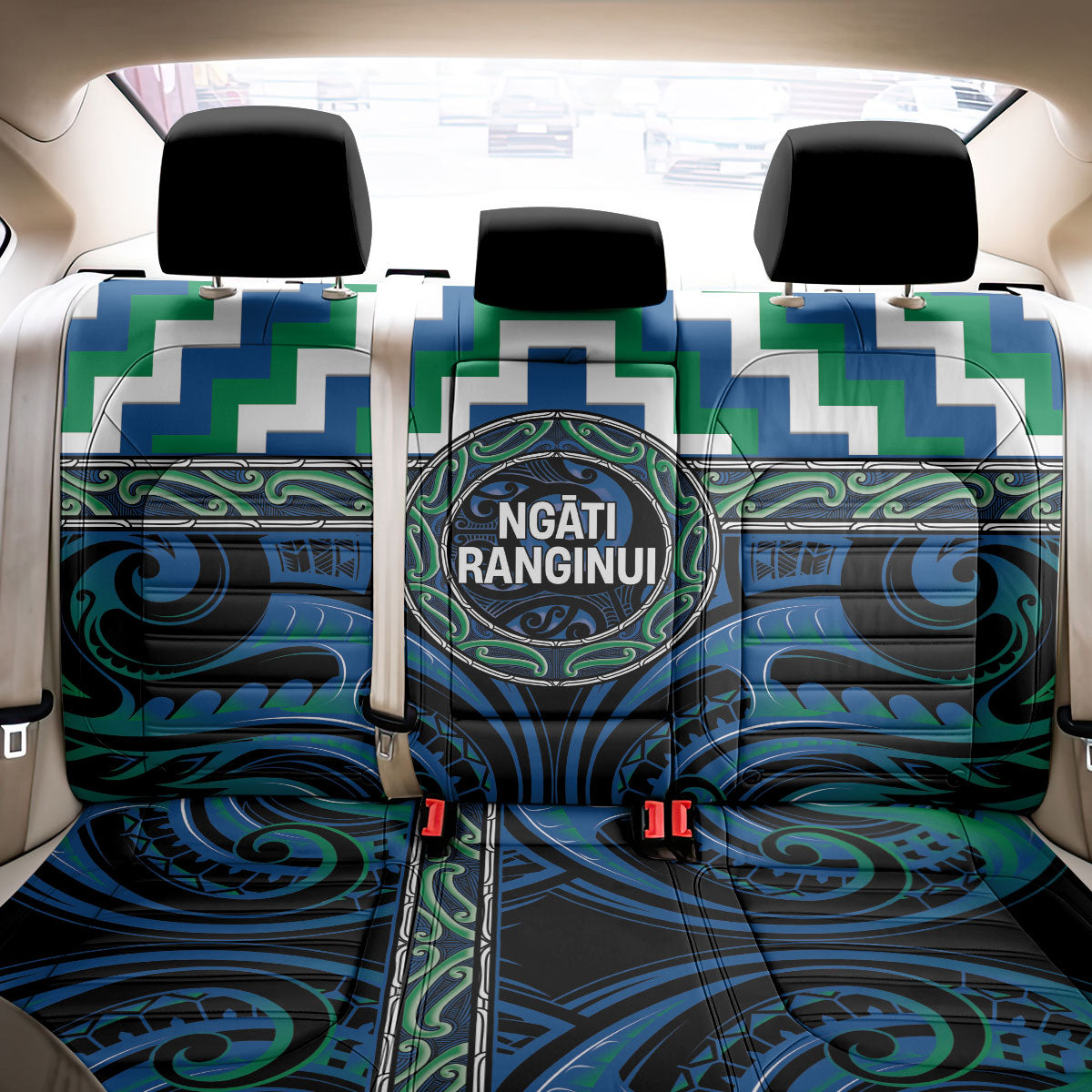 Aotearoa Ngati Ranginui Back Car Seat Cover Maori Iwi Poutama Puhoro Tattoo LT14 - Polynesian Pride