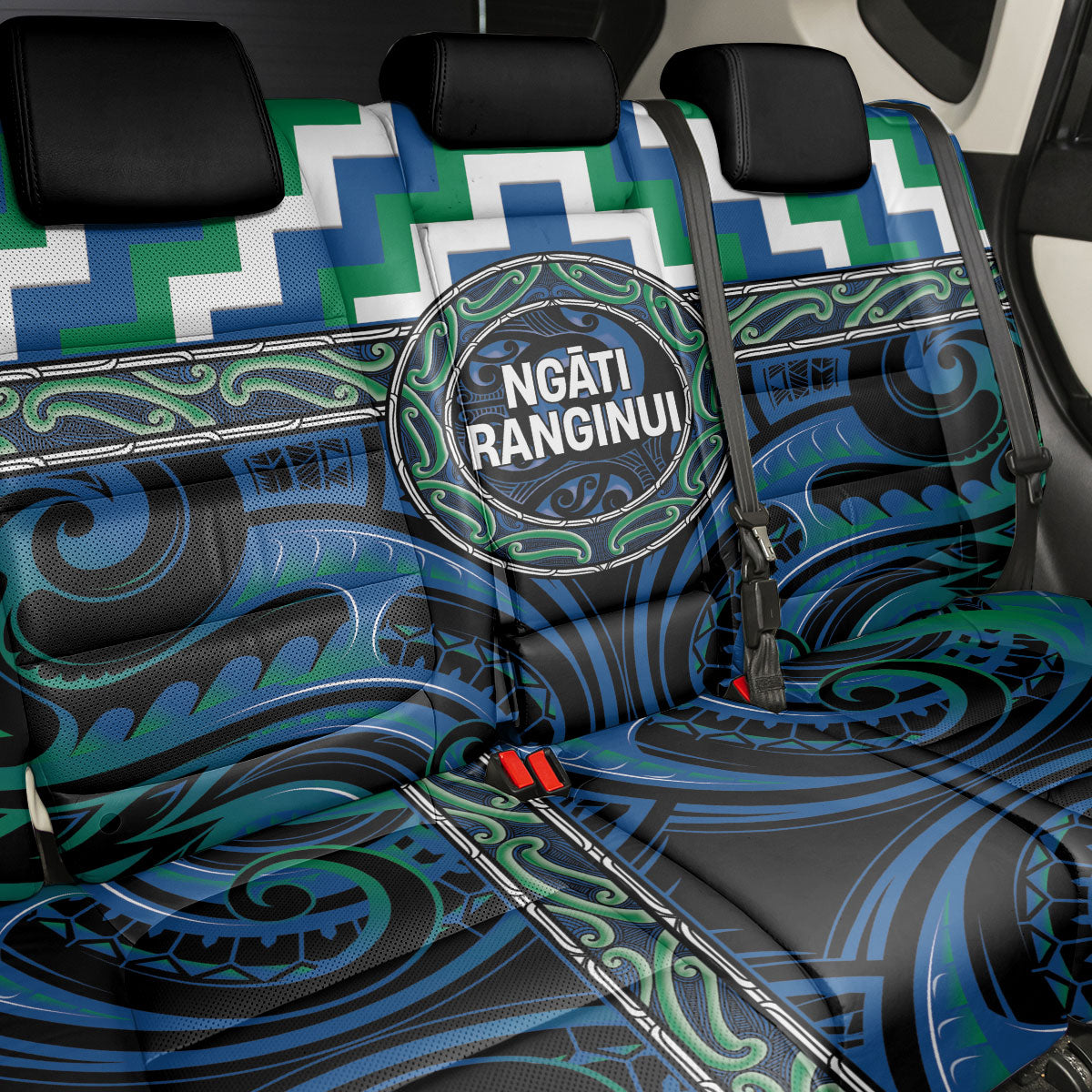 Aotearoa Ngati Ranginui Back Car Seat Cover Maori Iwi Poutama Puhoro Tattoo LT14 - Polynesian Pride