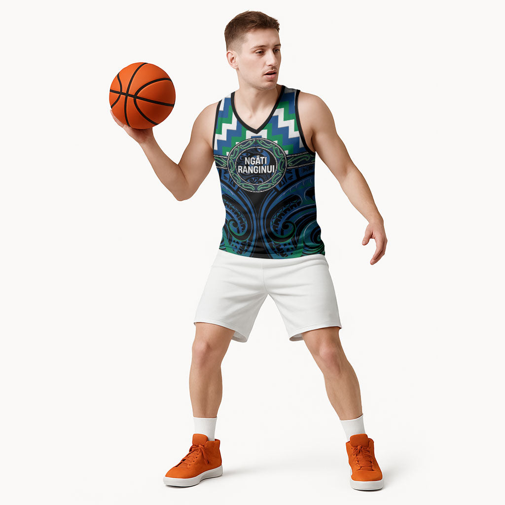 Aotearoa Ngati Ranginui Personalised Basketball Jersey Maori Iwi Poutama Puhoro Tattoo LT14 - Polynesian Pride