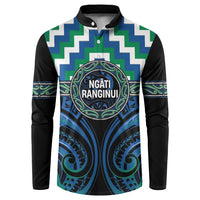 Aotearoa Ngati Ranginui Personalised Button Sweatshirt Maori Iwi Poutama Puhoro Tattoo LT14 Green - Polynesian Pride