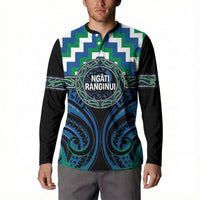 Aotearoa Ngati Ranginui Personalised Button Sweatshirt Maori Iwi Poutama Puhoro Tattoo LT14 - Polynesian Pride