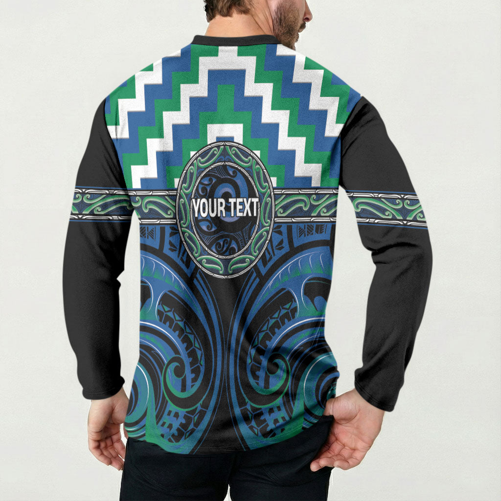 Aotearoa Ngati Ranginui Personalised Button Sweatshirt Maori Iwi Poutama Puhoro Tattoo LT14 - Polynesian Pride