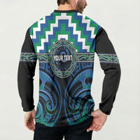 Aotearoa Ngati Ranginui Personalised Button Sweatshirt Maori Iwi Poutama Puhoro Tattoo LT14 - Polynesian Pride
