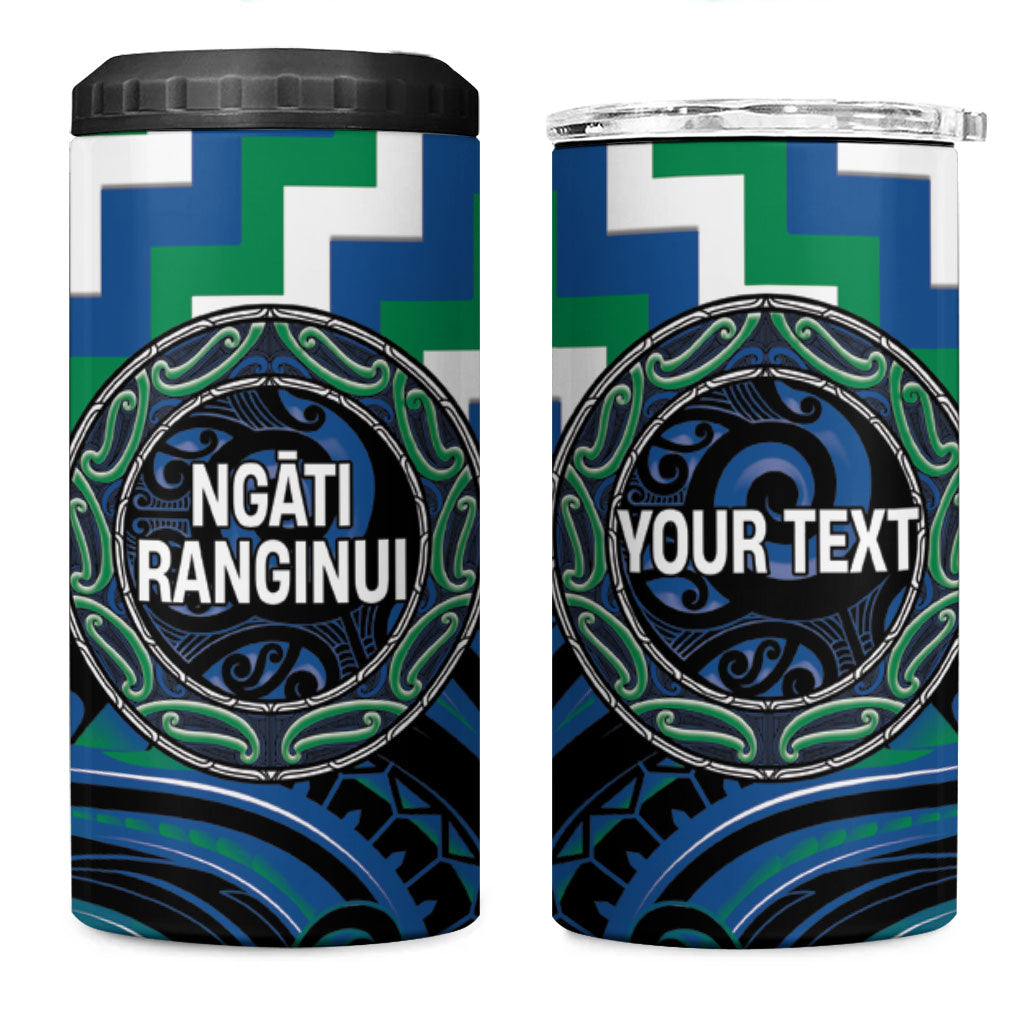 Aotearoa Ngati Ranginui Personalised 4 in 1 Can Cooler Tumbler Maori Iwi Poutama Puhoro Tattoo LT14 One Size: 16 oz Green - Polynesian Pride