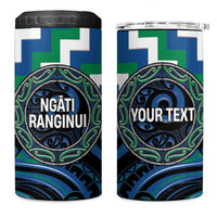 Aotearoa Ngati Ranginui Personalised 4 in 1 Can Cooler Tumbler Maori Iwi Poutama Puhoro Tattoo LT14 One Size: 16 oz Green - Polynesian Pride