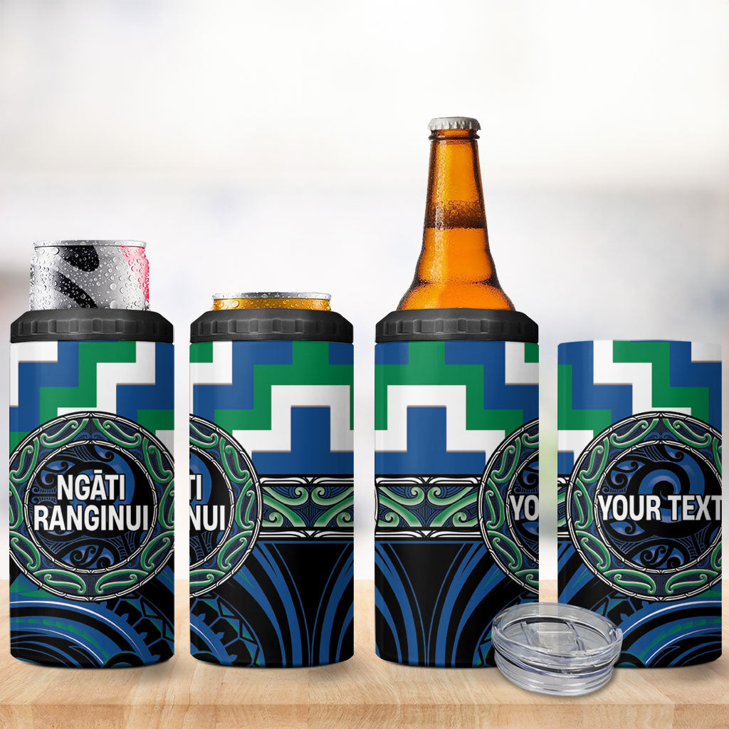 Aotearoa Ngati Ranginui Personalised 4 in 1 Can Cooler Tumbler Maori Iwi Poutama Puhoro Tattoo LT14 - Polynesian Pride