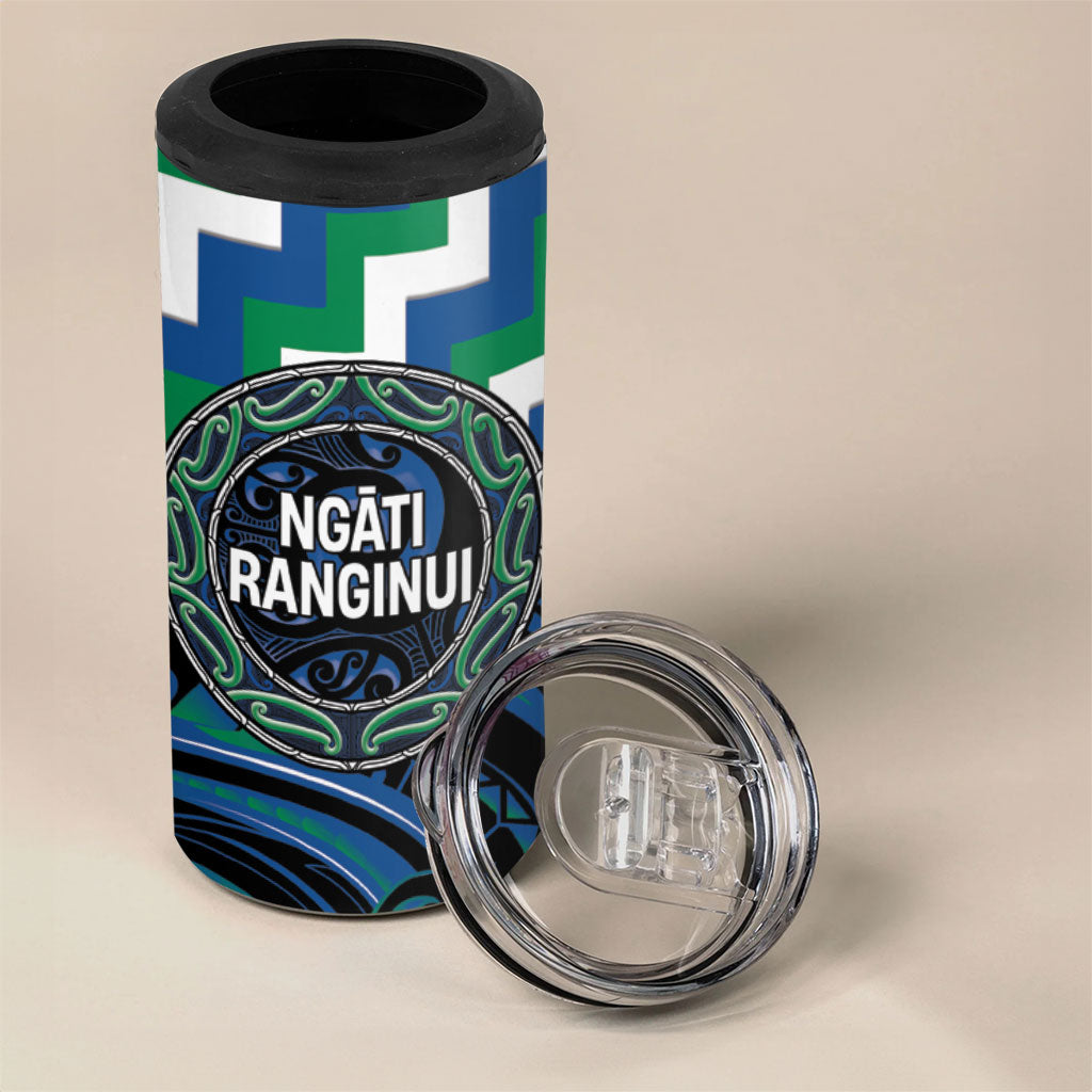 Aotearoa Ngati Ranginui Personalised 4 in 1 Can Cooler Tumbler Maori Iwi Poutama Puhoro Tattoo LT14 - Polynesian Pride