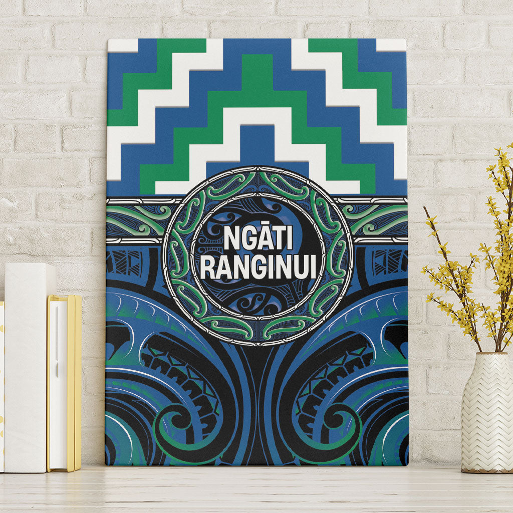 Aotearoa Ngati Ranginui Canvas Wall Art Maori Iwi Poutama Puhoro Tattoo LT14 Without Frame Green - Polynesian Pride