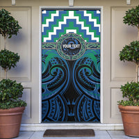 Aotearoa Ngati Ranginui Personalised Door Cover Maori Iwi Poutama Puhoro Tattoo LT14 Green - Polynesian Pride
