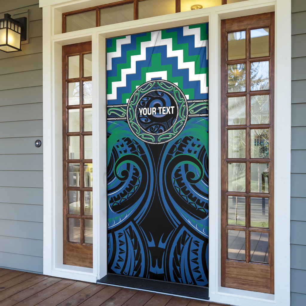 Aotearoa Ngati Ranginui Personalised Door Cover Maori Iwi Poutama Puhoro Tattoo LT14 - Polynesian Pride