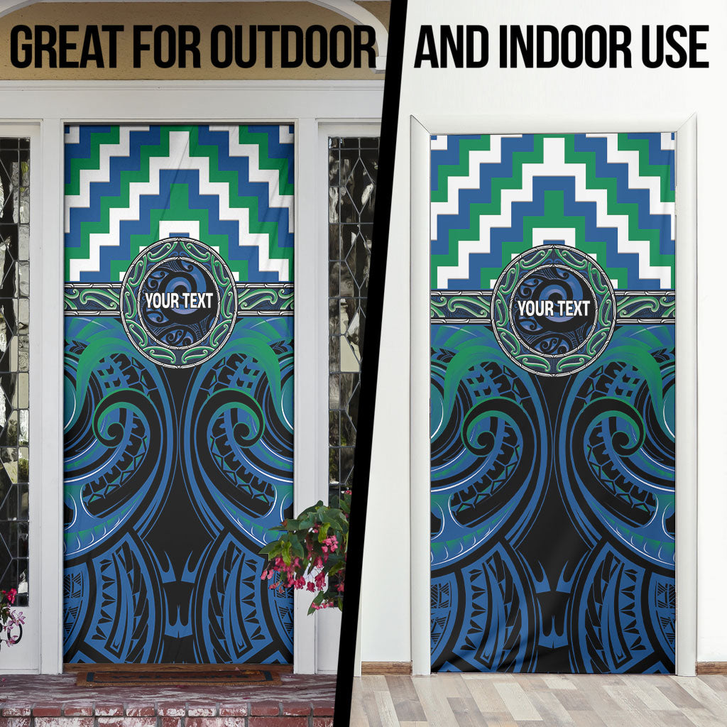 Aotearoa Ngati Ranginui Personalised Door Cover Maori Iwi Poutama Puhoro Tattoo LT14 - Polynesian Pride
