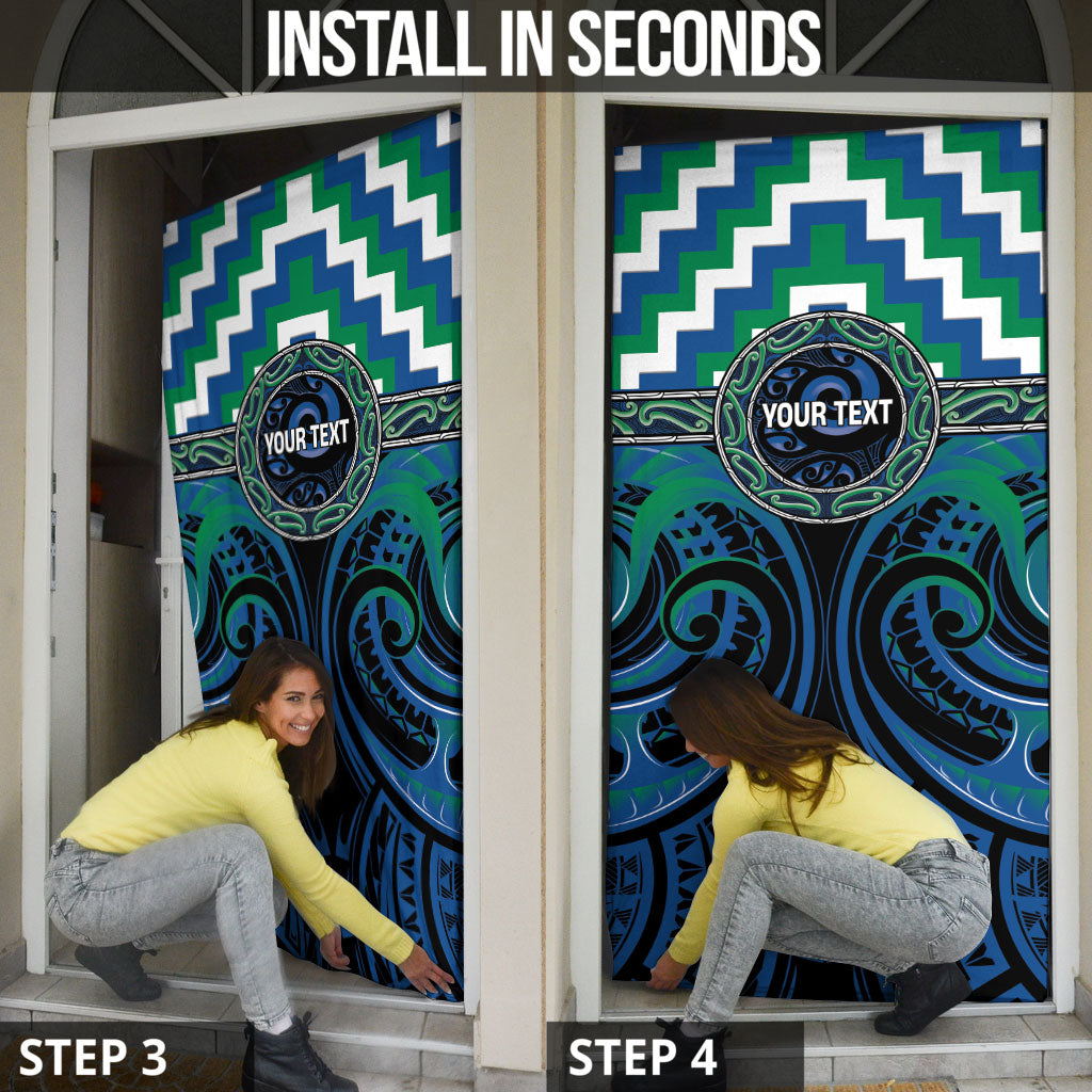 Aotearoa Ngati Ranginui Personalised Door Cover Maori Iwi Poutama Puhoro Tattoo LT14 - Polynesian Pride