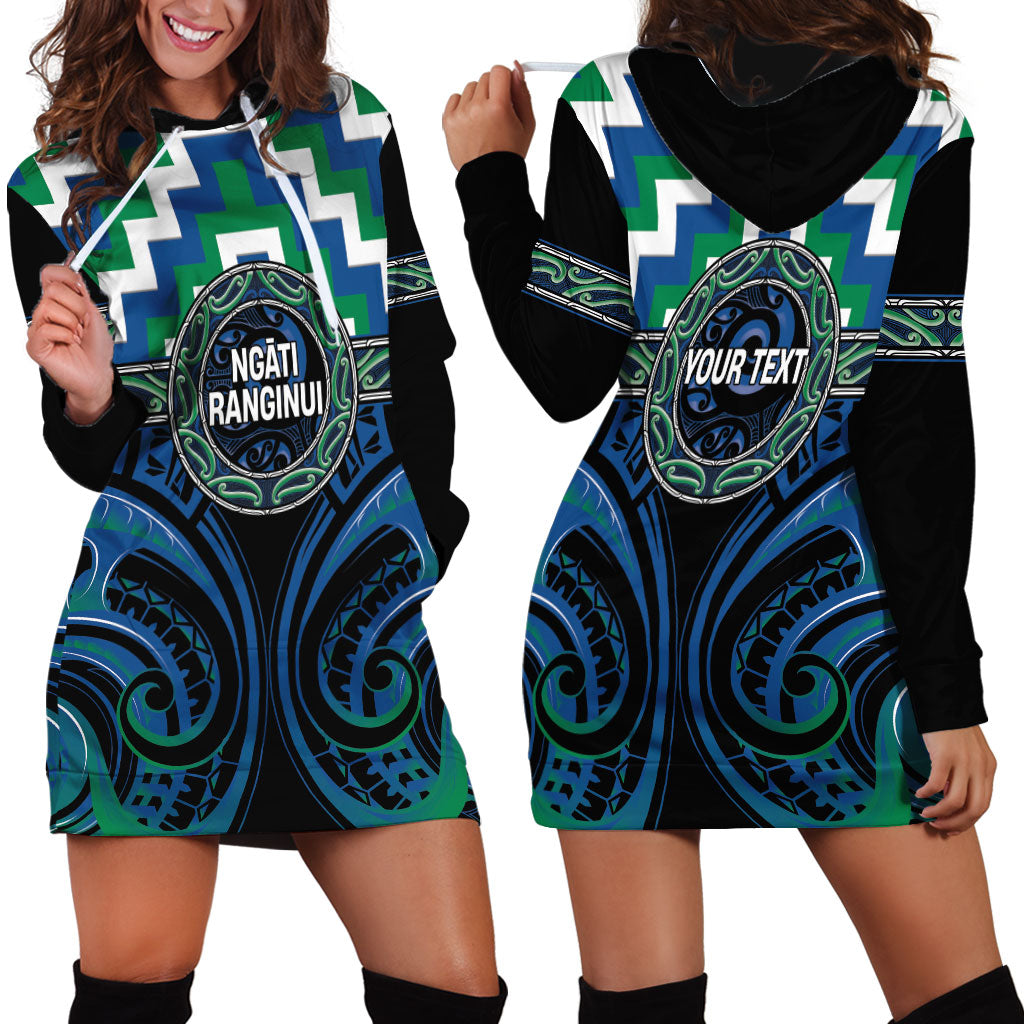 Aotearoa Ngati Ranginui Personalised Hoodie Dress Maori Iwi Poutama Puhoro Tattoo LT14 - Polynesian Pride