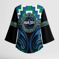 Aotearoa Ngati Ranginui Personalised Kimono Sleeve Blouse Maori Iwi Poutama Puhoro Tattoo LT14 - Polynesian Pride