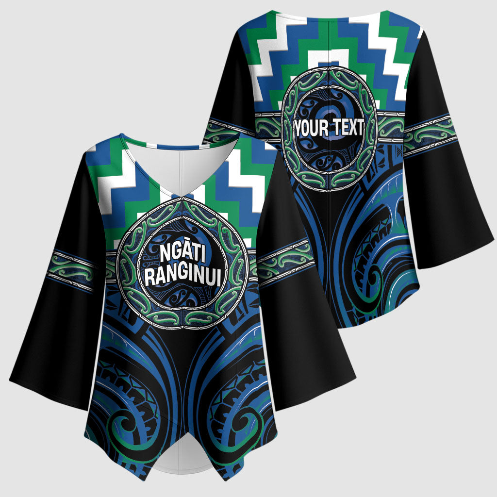 Aotearoa Ngati Ranginui Personalised Kimono Sleeve Blouse Maori Iwi Poutama Puhoro Tattoo LT14 - Polynesian Pride