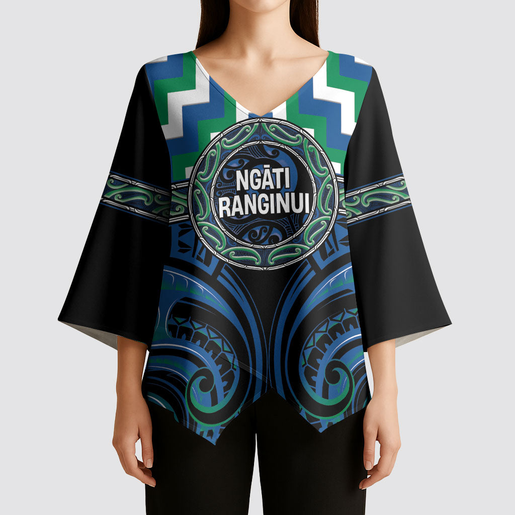 Aotearoa Ngati Ranginui Personalised Kimono Sleeve Blouse Maori Iwi Poutama Puhoro Tattoo LT14 - Polynesian Pride
