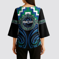 Aotearoa Ngati Ranginui Personalised Kimono Sleeve Blouse Maori Iwi Poutama Puhoro Tattoo LT14 - Polynesian Pride