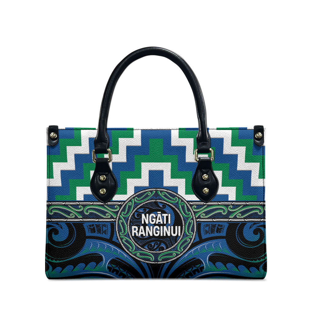 Aotearoa Ngati Ranginui Leather Bag Maori Iwi Poutama Puhoro Tattoo LT14 - Polynesian Pride