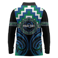 Aotearoa Ngati Ranginui Personalised Long Sleeve Polo Shirt Maori Iwi Poutama Puhoro Tattoo LT14 - Polynesian Pride