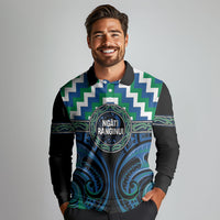 Aotearoa Ngati Ranginui Personalised Long Sleeve Polo Shirt Maori Iwi Poutama Puhoro Tattoo LT14 - Polynesian Pride