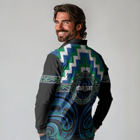 Aotearoa Ngati Ranginui Personalised Long Sleeve Polo Shirt Maori Iwi Poutama Puhoro Tattoo LT14 - Polynesian Pride