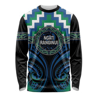 Aotearoa Ngati Ranginui Personalised Long Sleeve Shirt Maori Iwi Poutama Puhoro Tattoo LT14 Unisex Green - Polynesian Pride