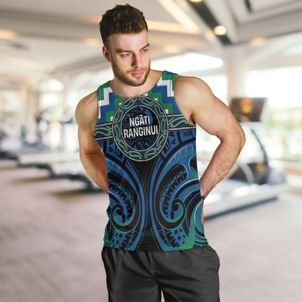 Aotearoa Ngati Ranginui Personalised Men Tank Top Maori Iwi Poutama Puhoro Tattoo LT14 Green - Polynesian Pride