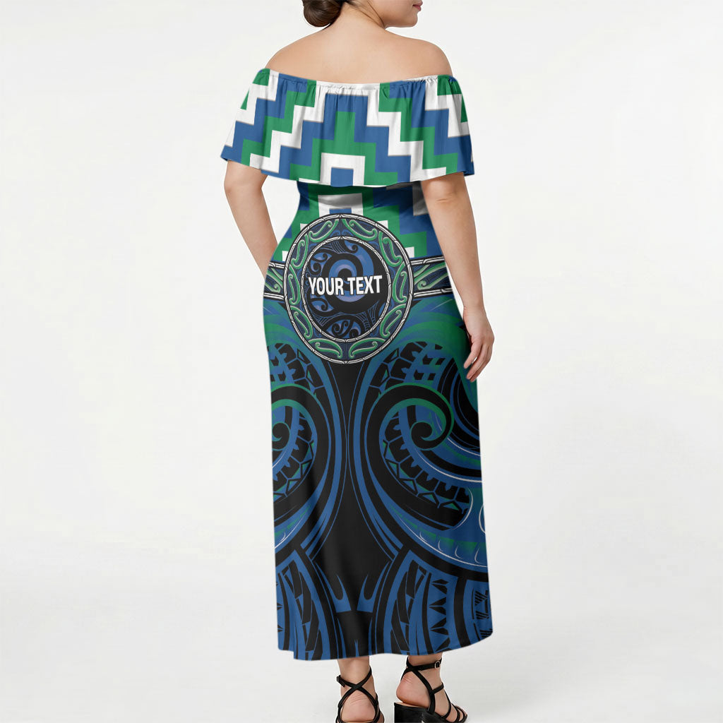 Aotearoa Ngati Ranginui Personalised Off Shoulder Maxi Dress Maori Iwi Poutama Puhoro Tattoo LT14 - Polynesian Pride