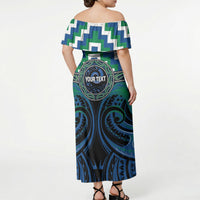Aotearoa Ngati Ranginui Personalised Off Shoulder Maxi Dress Maori Iwi Poutama Puhoro Tattoo LT14 - Polynesian Pride