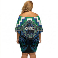 Aotearoa Ngati Ranginui Personalised Off Shoulder Short Dress Maori Iwi Poutama Puhoro Tattoo LT14 - Polynesian Pride