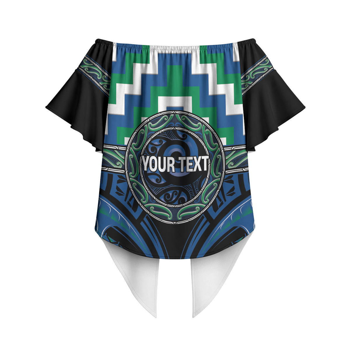 Aotearoa Ngati Ranginui Personalised Off Shoulder Wrap Waist Top Maori Iwi Poutama Puhoro Tattoo LT14 - Polynesian Pride