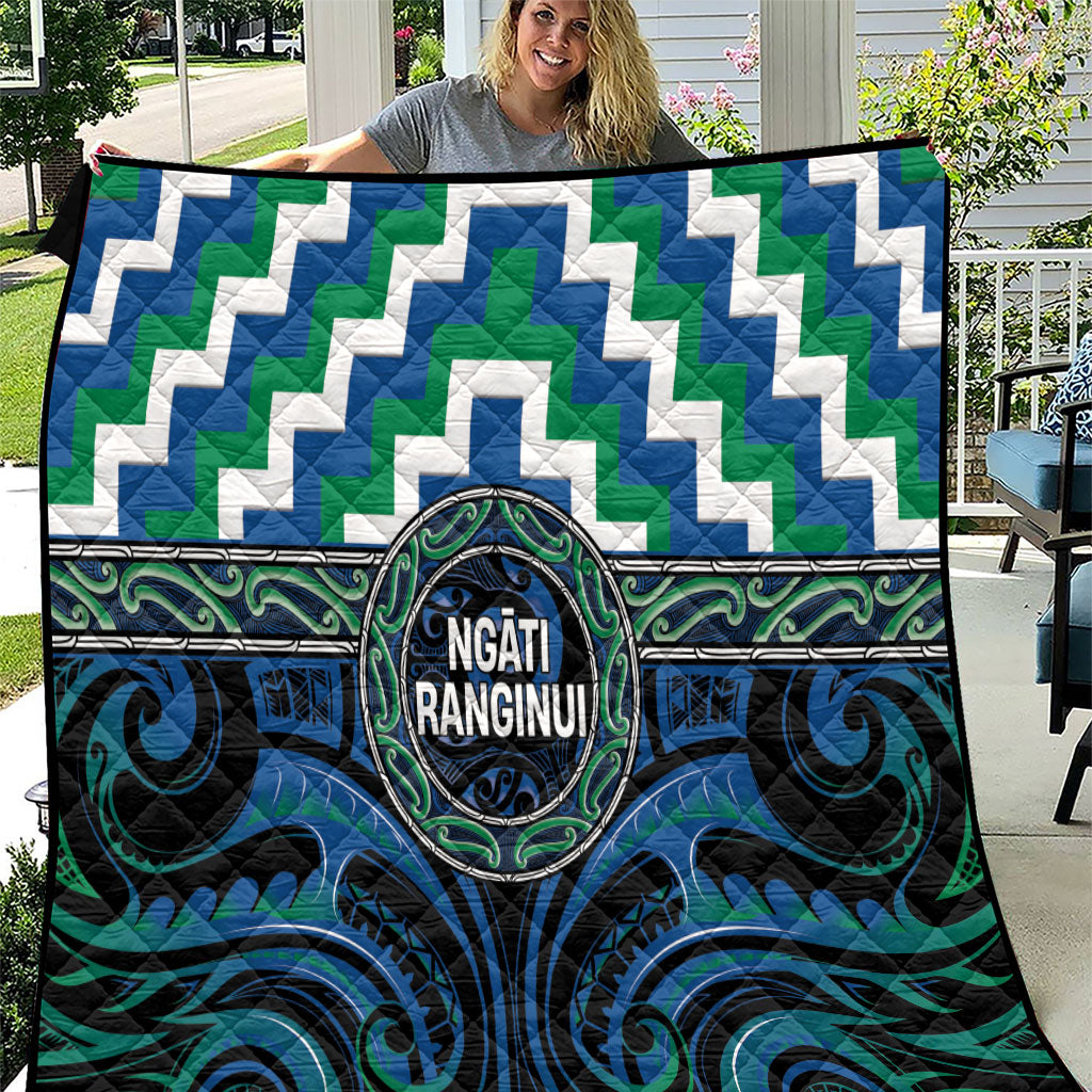 Aotearoa Ngati Ranginui Quilt Maori Iwi Poutama Puhoro Tattoo LT14 Green - Polynesian Pride