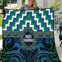 Aotearoa Ngati Ranginui Quilt Maori Iwi Poutama Puhoro Tattoo LT14 Green - Polynesian Pride