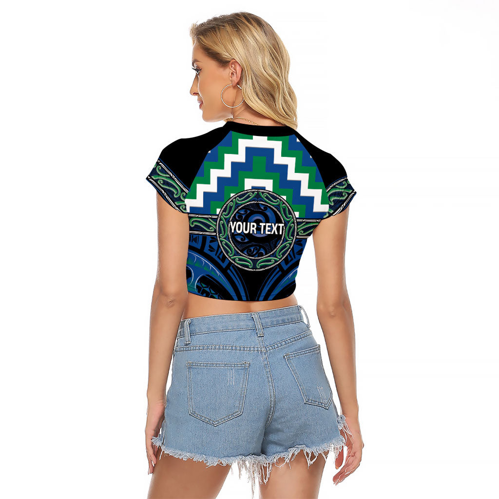 Aotearoa Ngati Ranginui Personalised Raglan Cropped T Shirt Maori Iwi Poutama Puhoro Tattoo LT14 - Polynesian Pride