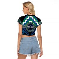Aotearoa Ngati Ranginui Personalised Raglan Cropped T Shirt Maori Iwi Poutama Puhoro Tattoo LT14 - Polynesian Pride
