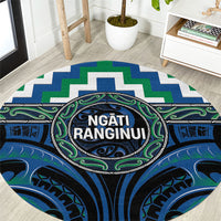 Aotearoa Ngati Ranginui Round Carpet Maori Iwi Poutama Puhoro Tattoo LT14 Green - Polynesian Pride