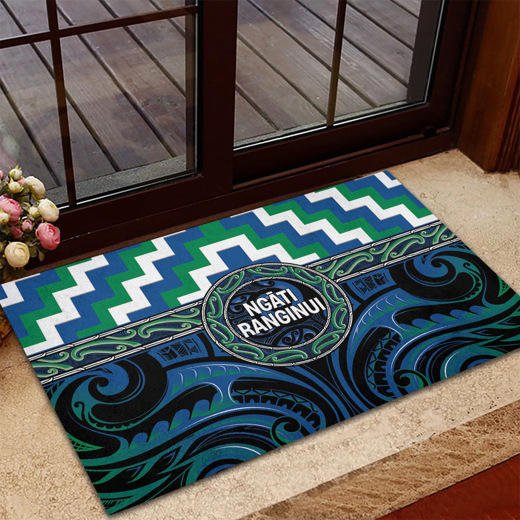Aotearoa Ngati Ranginui Rubber Doormat Maori Iwi Poutama Puhoro Tattoo LT14 - Polynesian Pride
