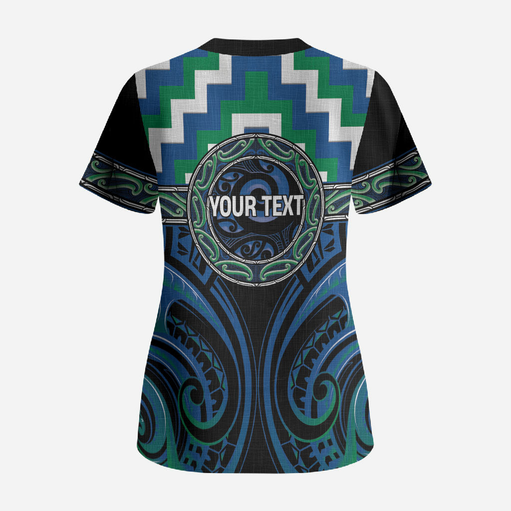 Aotearoa Ngati Ranginui Personalised Scrub Top Maori Iwi Poutama Puhoro Tattoo LT14 - Polynesian Pride