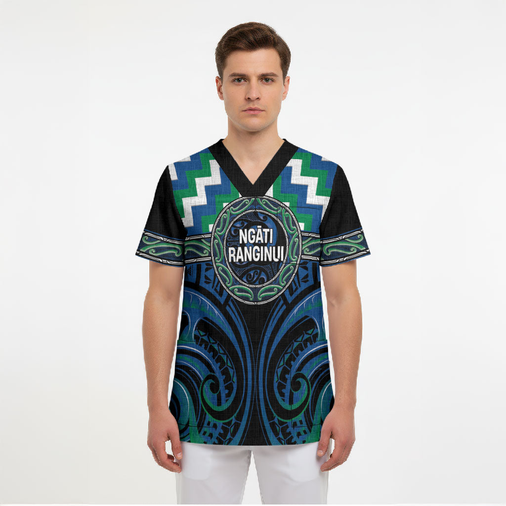Aotearoa Ngati Ranginui Personalised Scrub Top Maori Iwi Poutama Puhoro Tattoo LT14 - Polynesian Pride