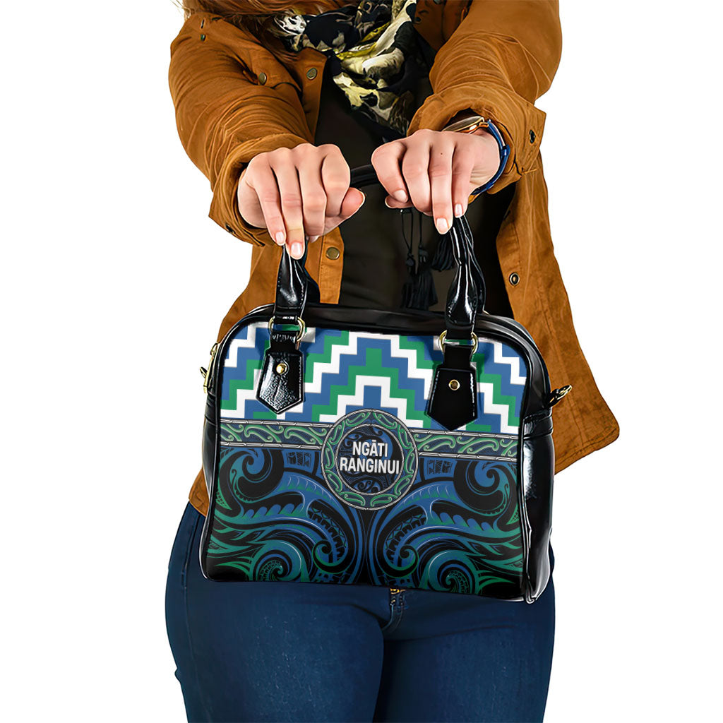Aotearoa Ngati Ranginui Shoulder Handbag Maori Iwi Poutama Puhoro Tattoo LT14 One Size Green - Polynesian Pride