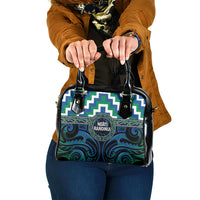 Aotearoa Ngati Ranginui Shoulder Handbag Maori Iwi Poutama Puhoro Tattoo LT14 One Size Green - Polynesian Pride